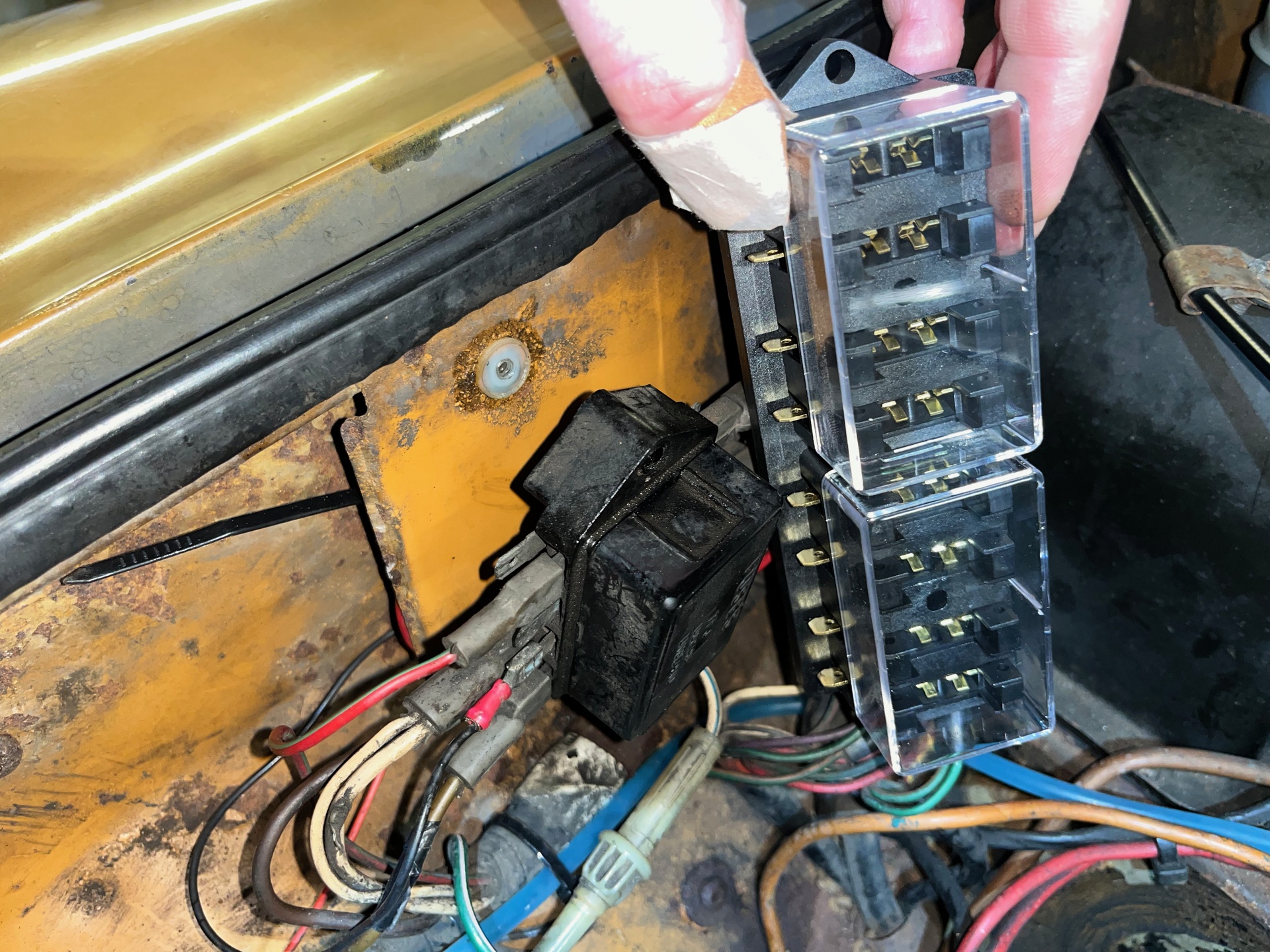 Old and new fuse boxes